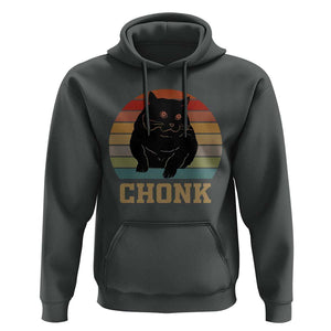 Funny Cat Hoodie Chonk Black Fat Kitten TS11 Dark Heather Print Your Wear