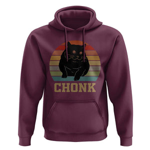 Funny Cat Hoodie Chonk Black Fat Kitten TS11 Maroon Print Your Wear