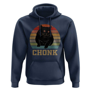 Funny Cat Hoodie Chonk Black Fat Kitten TS11 Navy Print Your Wear