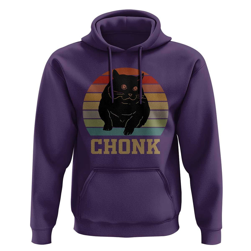 Funny Cat Hoodie Chonk Black Fat Kitten TS11 Purple Print Your Wear