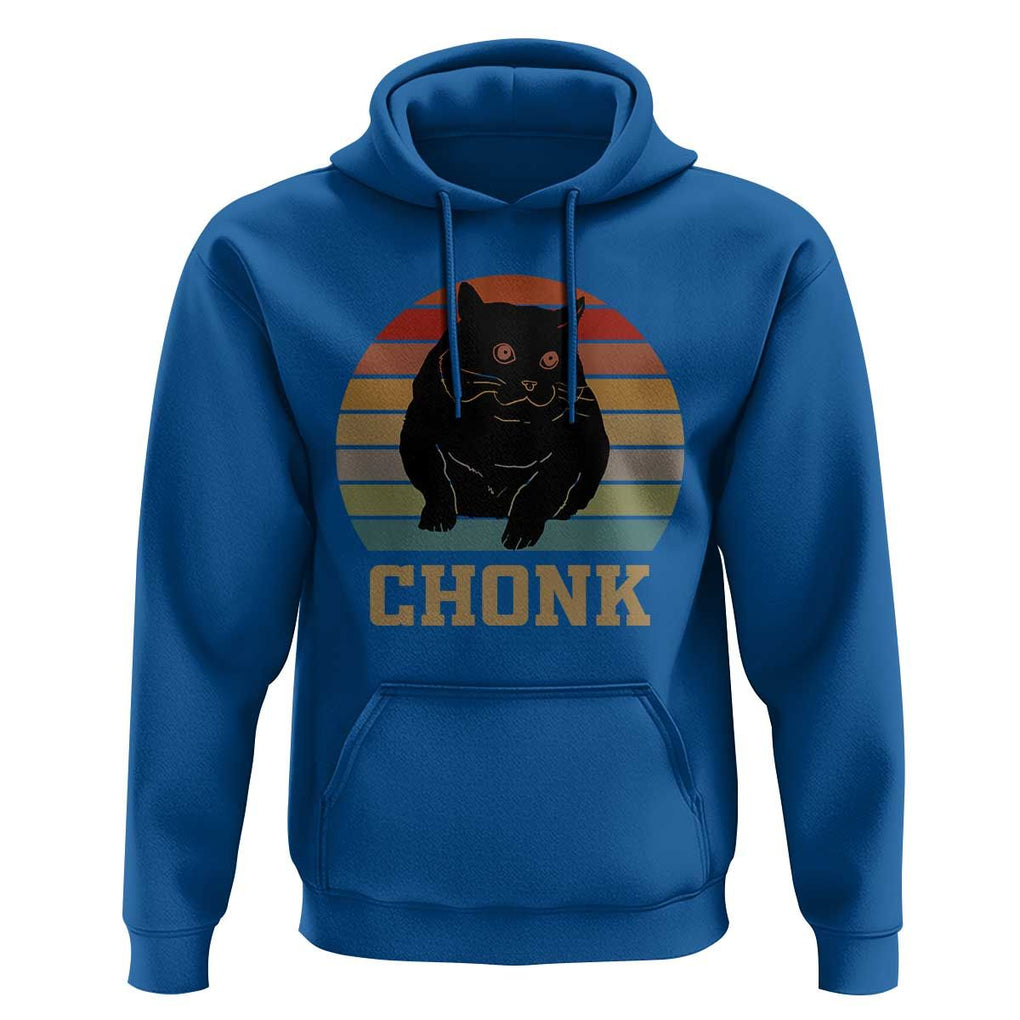 Funny Cat Hoodie Chonk Black Fat Kitten TS11 Royal Blue Print Your Wear