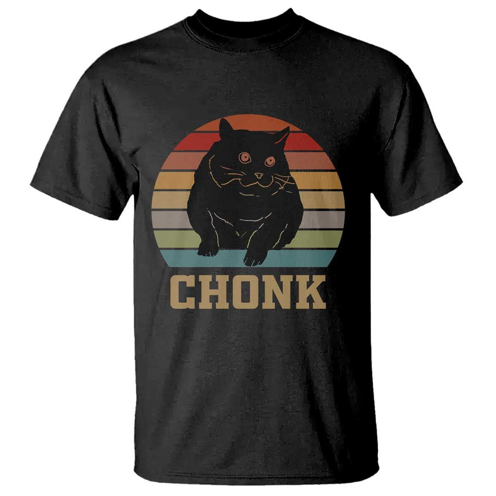 Funny Cat T Shirt Chonk Black Fat Kitten TS11 Black Print Your Wear