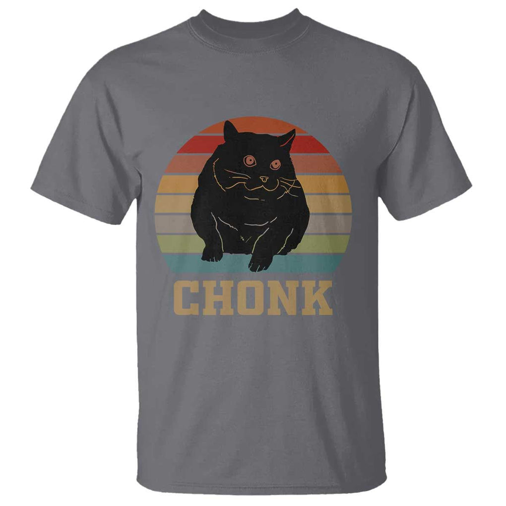 Funny Cat T Shirt Chonk Black Fat Kitten TS11 Charcoal Print Your Wear