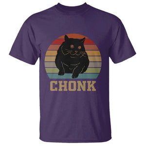 Funny Cat T Shirt Chonk Black Fat Kitten TS11 Purple Print Your Wear