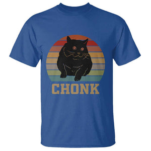 Funny Cat T Shirt Chonk Black Fat Kitten TS11 Royal Blue Print Your Wear