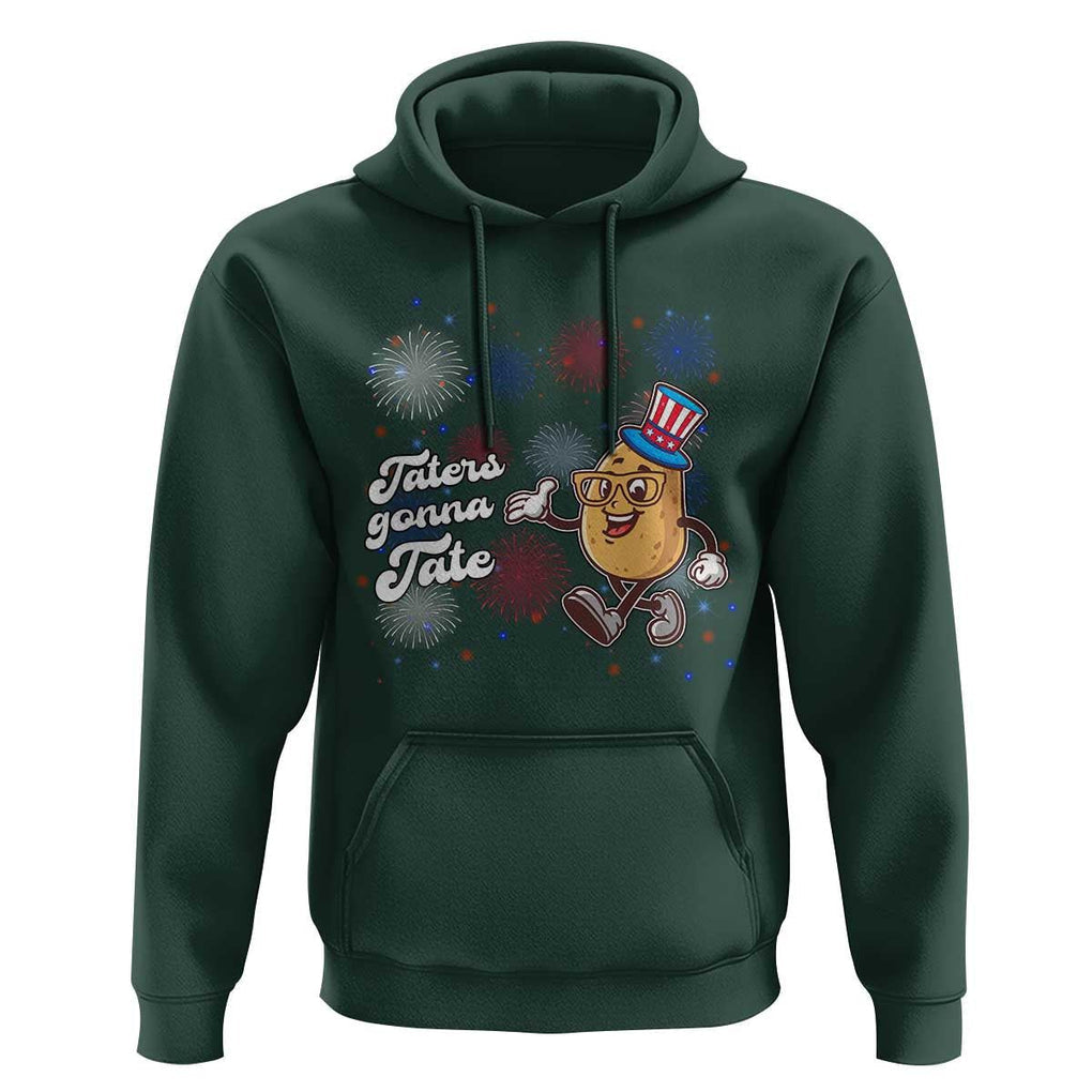 Funny Tater Tot Foodie Hoodie Taters Gonna Tate Potato TS11 Dark Forest Green Print Your Wear