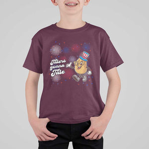 Funny Tater Tot Foodie T Shirt For Kid Taters Gonna Tate Potato TS11 Maroon Print Your Wear