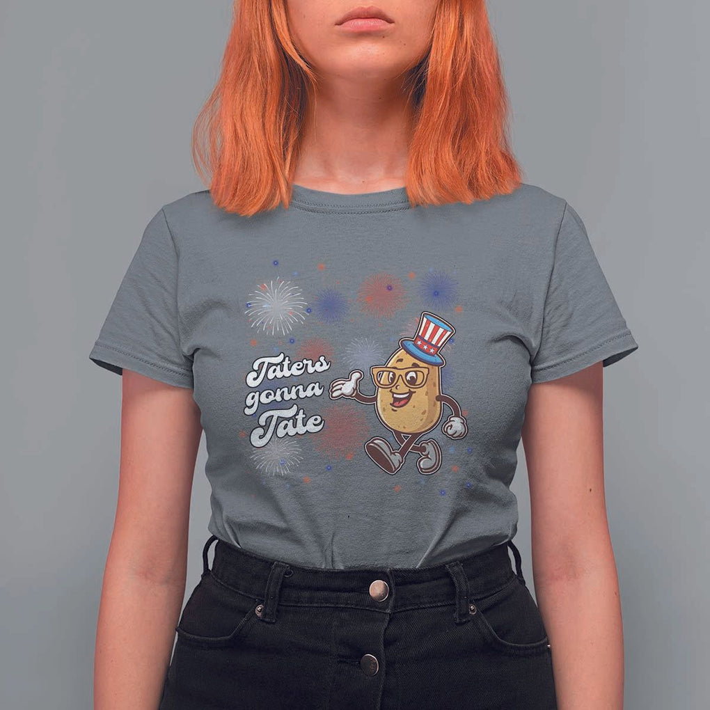 Funny Tater Tot Foodie T Shirt For Women Taters Gonna Tate Potato TS11 Charcoal Print Your Wear
