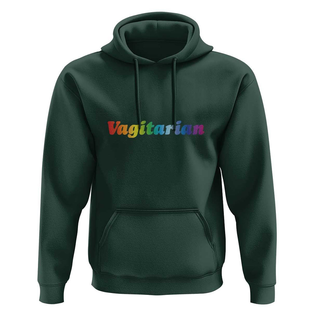 Funny Lesbian Hoodie Vagitarian LGBT Pride Month TS11 Dark Forest Green Print Your Wear
