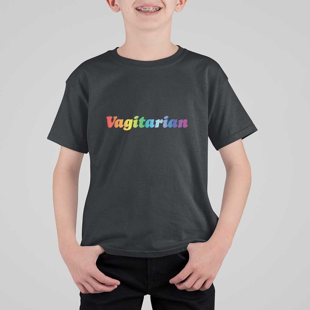 Funny Lesbian T Shirt For Kid Vagitarian LGBT Pride Month TS11 Black Print Your Wear