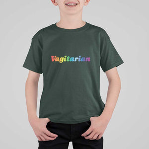 Funny Lesbian T Shirt For Kid Vagitarian LGBT Pride Month TS11 Dark Forest Green Print Your Wear