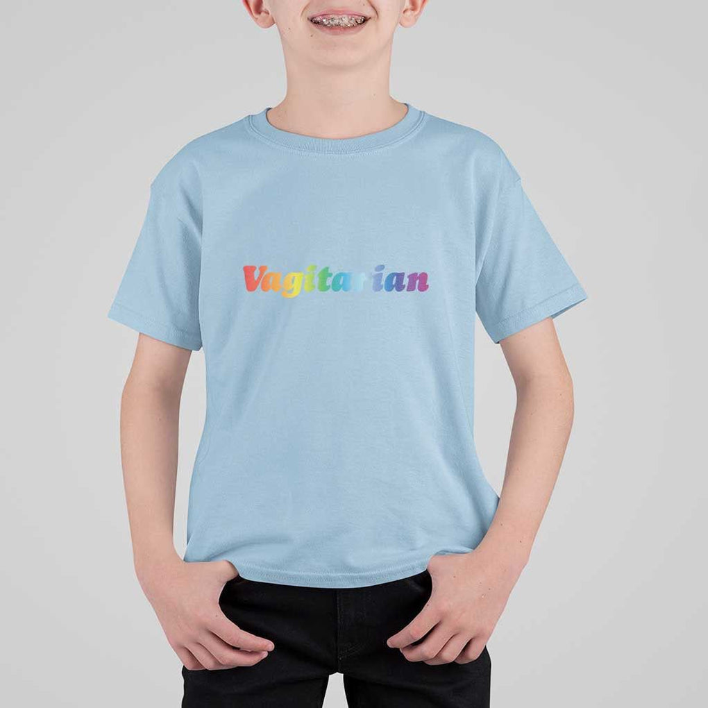 Funny Lesbian T Shirt For Kid Vagitarian LGBT Pride Month TS11 Light Blue Print Your Wear