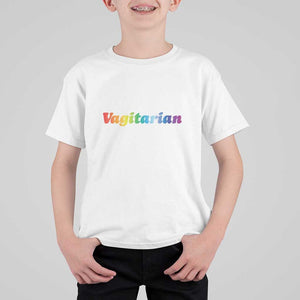 Funny Lesbian T Shirt For Kid Vagitarian LGBT Pride Month TS11 White Print Your Wear