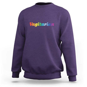 Funny Lesbian Sweatshirt Vagitarian LGBT Pride Month TS11 Purple Print Your Wear