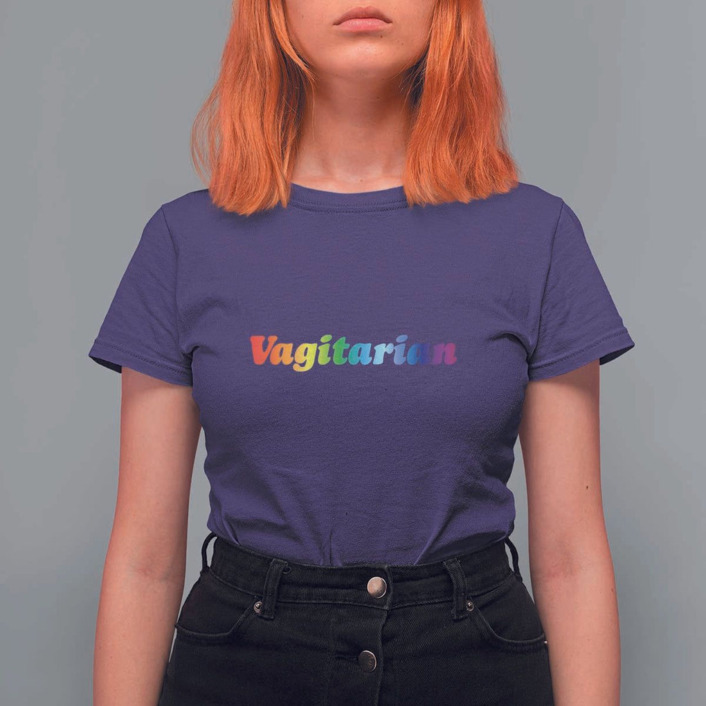 Funny Lesbian T Shirt For Women Vagitarian LGBT Pride Month TS11 Purple Print Your Wear