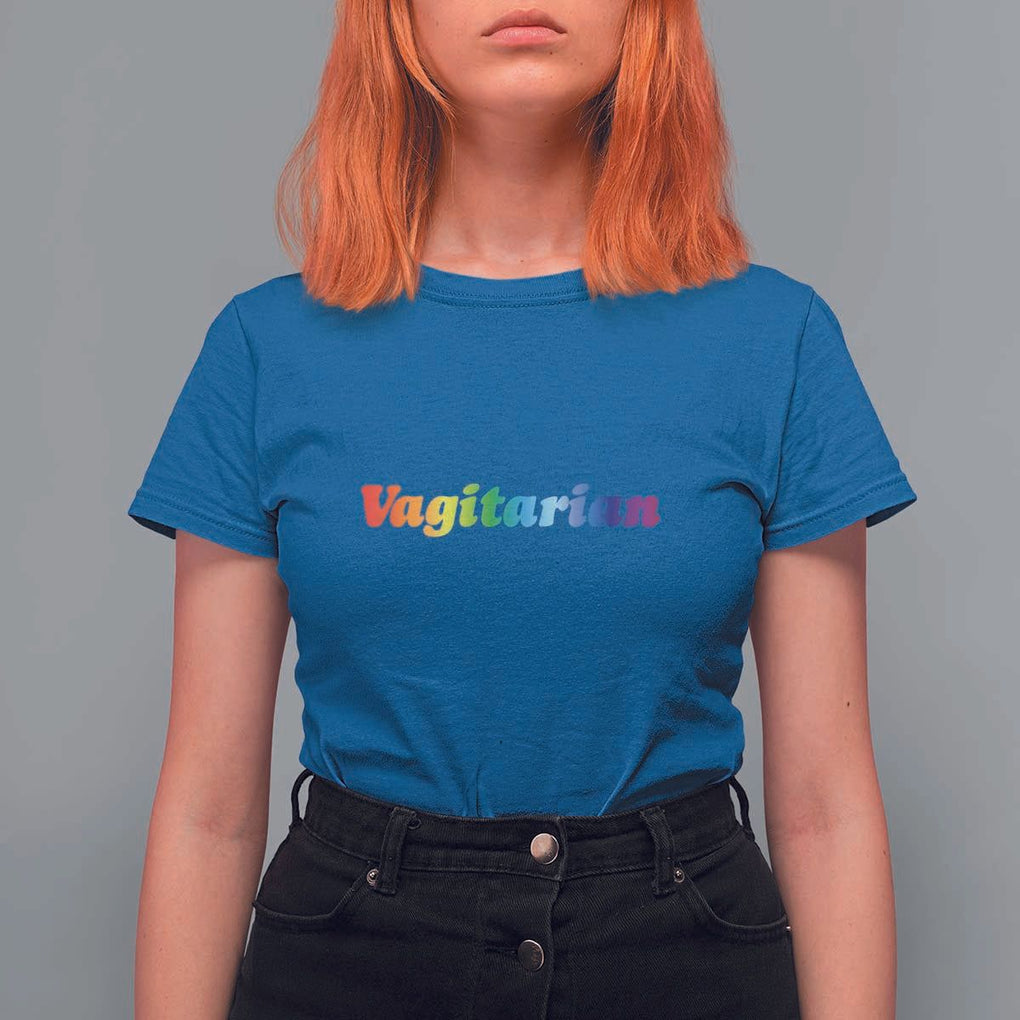 Funny Lesbian T Shirt For Women Vagitarian LGBT Pride Month TS11 Royal Blue Print Your Wear