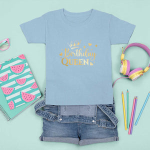 B-Day Girl T Shirt For Kid Birthday Queen Women Matching TS11 Light Blue Print Your Wear