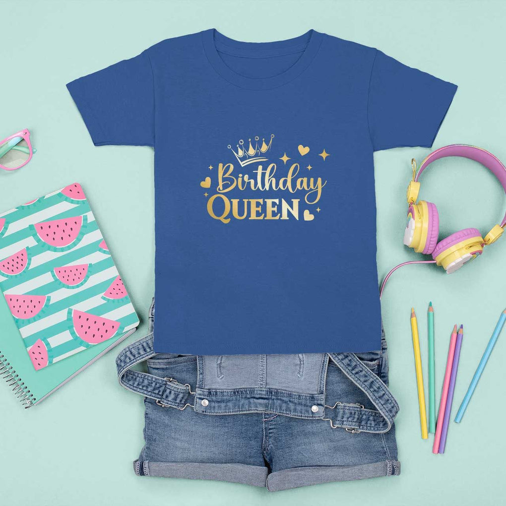 B-Day Girl T Shirt For Kid Birthday Queen Women Matching TS11 Royal Blue Print Your Wear