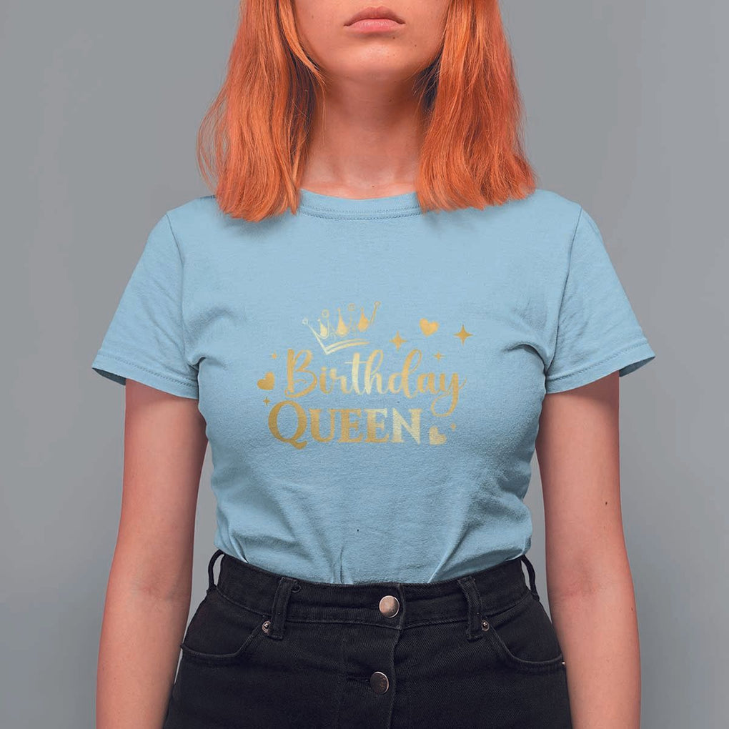 B-Day Girl T Shirt For Women Birthday Queen Women Matching TS11 Light Blue Print Your Wear