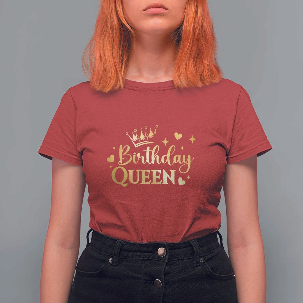 B-Day Girl T Shirt For Women Birthday Queen Women Matching TS11 Red Print Your Wear
