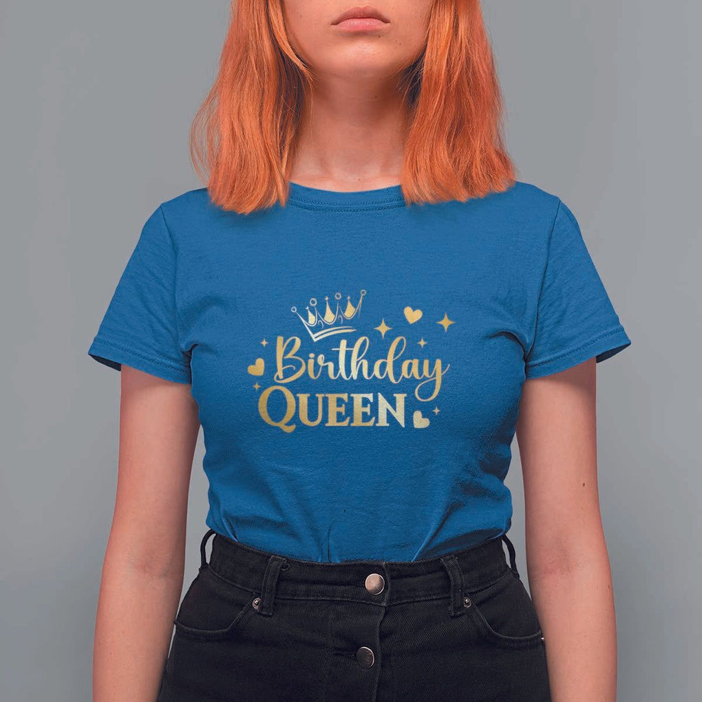 B-Day Girl T Shirt For Women Birthday Queen Women Matching TS11 Royal Blue Print Your Wear