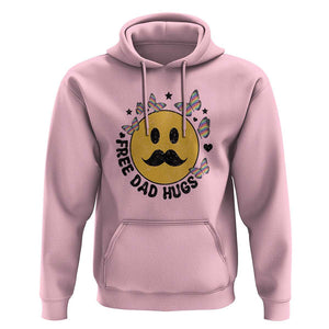 LGBT Free Dad Hugs Hoodie Gay Pride Month Retro Groove Smiley Face Community TS11 Light Pink Print Your Wear
