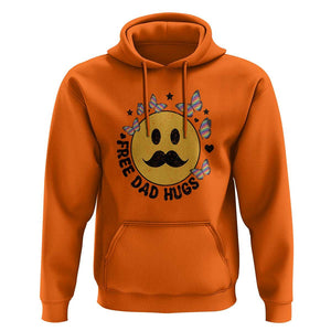 LGBT Free Dad Hugs Hoodie Gay Pride Month Retro Groove Smiley Face Community TS11 Orange Print Your Wear