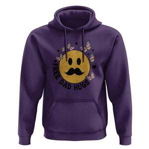 LGBT Free Dad Hugs Hoodie Gay Pride Month Retro Groove Smiley Face Community TS11 Purple Print Your Wear