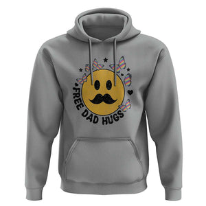 LGBT Free Dad Hugs Hoodie Gay Pride Month Retro Groove Smiley Face Community TS11 Sport Gray Print Your Wear