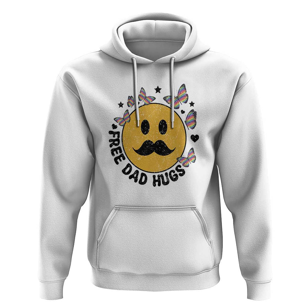 LGBT Free Dad Hugs Hoodie Gay Pride Month Retro Groove Smiley Face Community TS11 White Print Your Wear