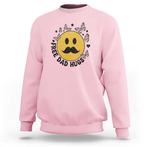 LGBT Free Dad Hugs Sweatshirt Gay Pride Month Retro Groove Smiley Face Community TS11 Light Pink Print Your Wear