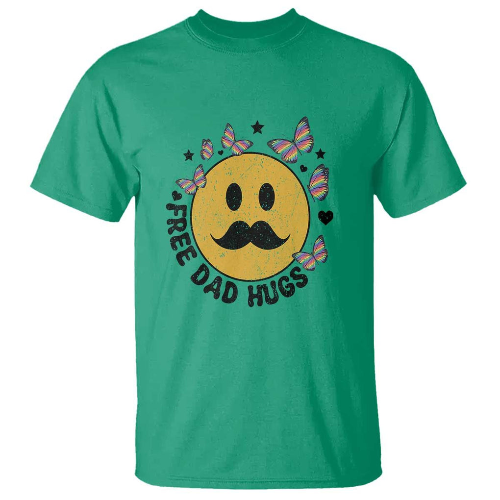 LGBT Free Dad Hugs T Shirt Gay Pride Month Retro Groove Smiley Face Community TS11 Irish Green Print Your Wear