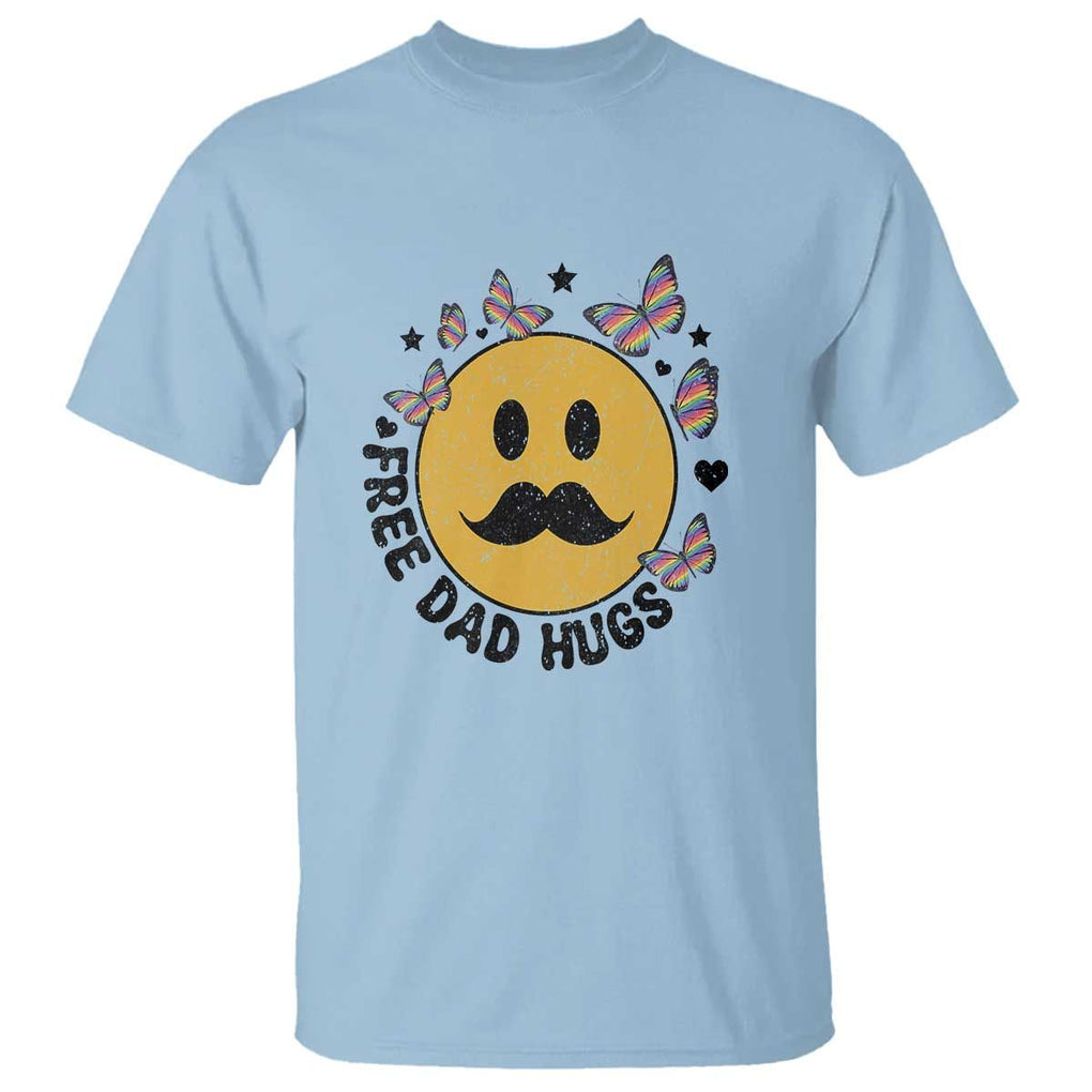 LGBT Free Dad Hugs T Shirt Gay Pride Month Retro Groove Face Community TS11 Light Blue Print Your Wear