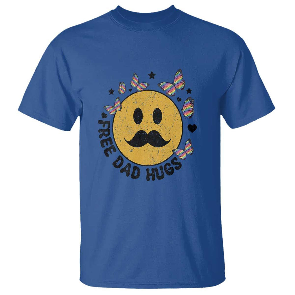 LGBT Free Dad Hugs T Shirt Gay Pride Month Retro Groove Face Community TS11 Royal Blue Print Your Wear