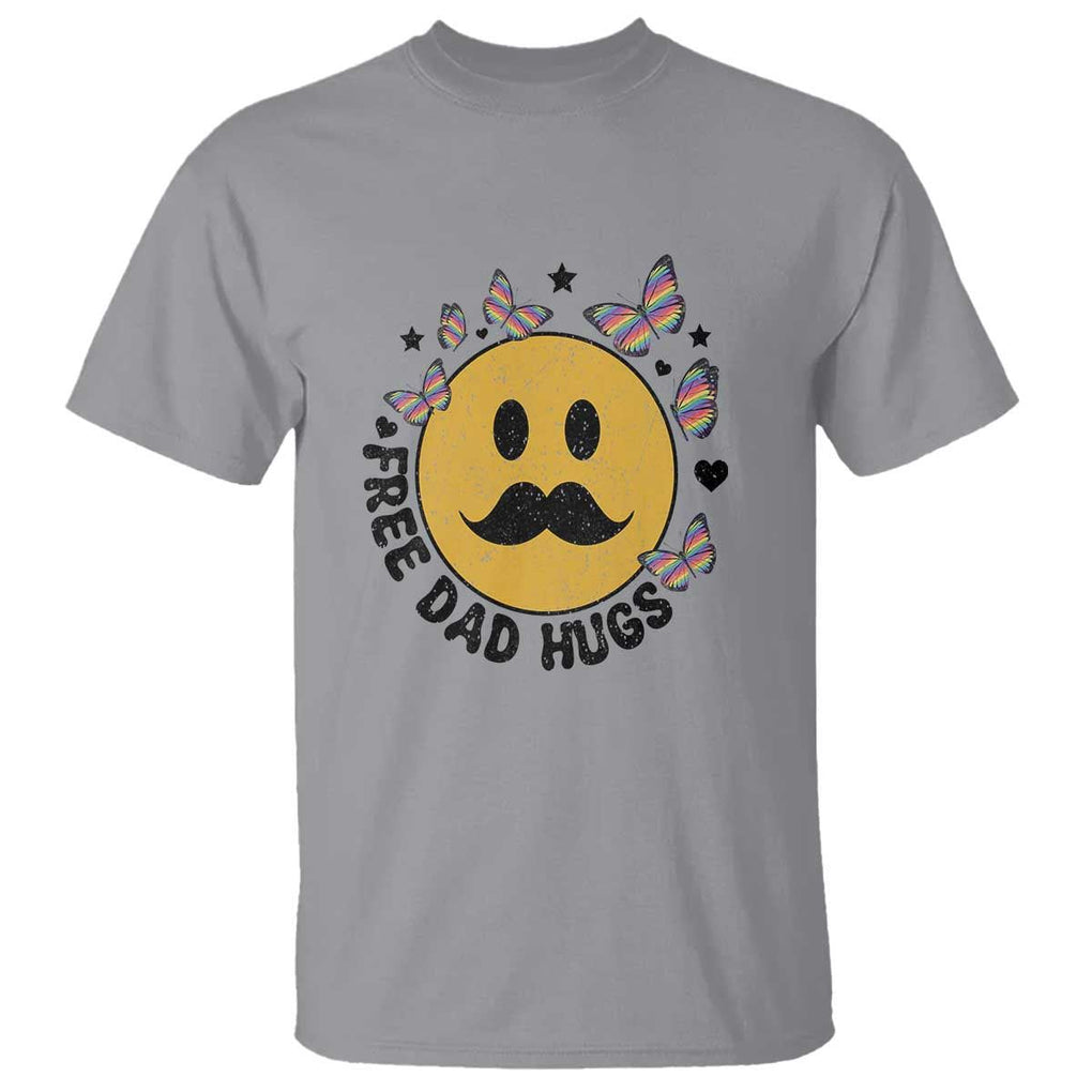 LGBT Free Dad Hugs T Shirt Gay Pride Month Retro Groove Face Community TS11 Sport Gray Print Your Wear