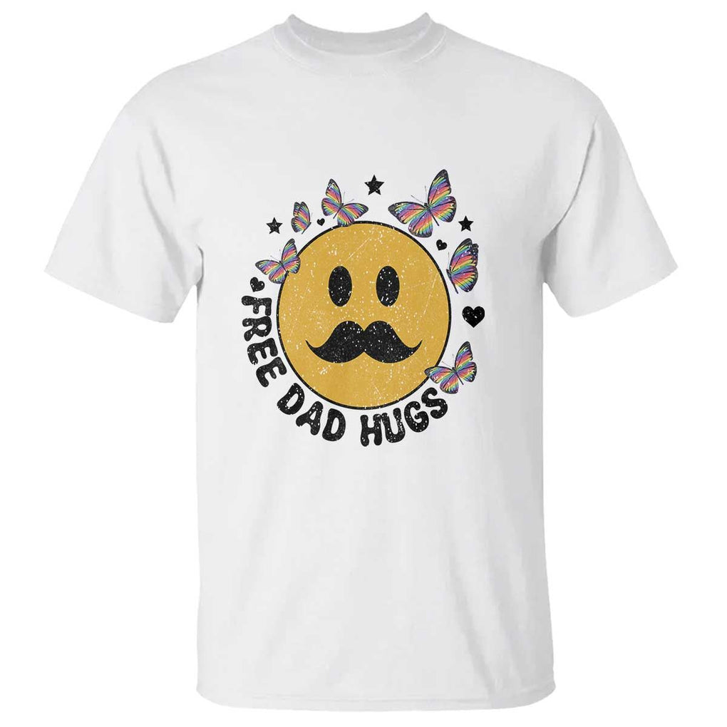 LGBT Free Dad Hugs T Shirt Gay Pride Month Retro Groove Face Community TS11 White Print Your Wear