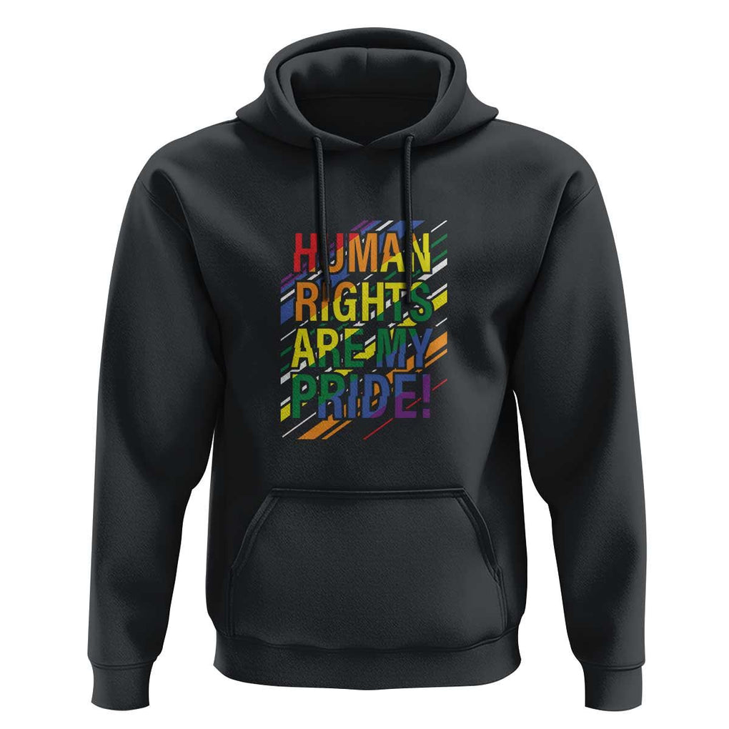 Proud Ally Hoodie Human Rights Are My Pride Rainbow LGBT Flag TS11 Black Print Your Wear