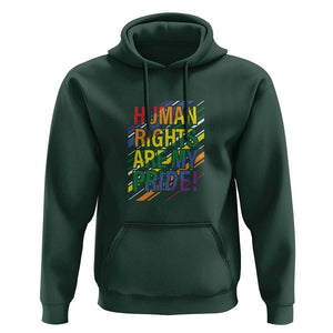 Proud Ally Hoodie Human Rights Are My Pride Rainbow LGBT Flag TS11 Dark Forest Green Print Your Wear