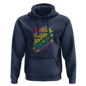 Proud Ally Hoodie Human Rights Are My Pride Rainbow LGBT Flag TS11 Navy Print Your Wear