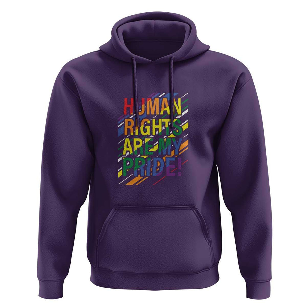 Proud Ally Hoodie Human Rights Are My Pride Rainbow LGBT Flag TS11 Purple Print Your Wear