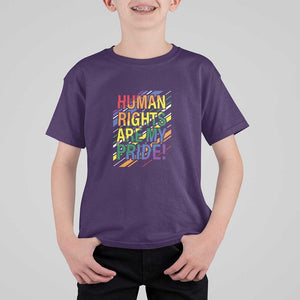 Proud Ally T Shirt For Kid Human Rights Are My Pride Rainbow LGBT Flag TS11 Purple Print Your Wear