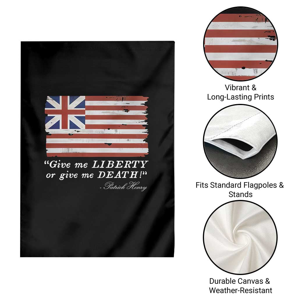 Funny Give Me Liberty Or Give Me Death Garden Flag Patrick Henry Quote Grand Union Flag TS11 Print Your Wear