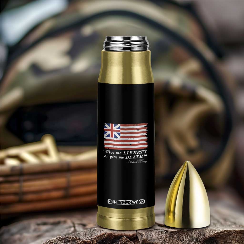 Funny Give Me Liberty Or Give Me Death Bullet Tumbler Patrick Henry Quote Grand Union Flag TS11 Print Your Wear
