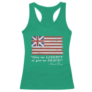 Funny Give Me Liberty Or Give Me Death Racerback Tank Top Patrick Henry Quote Grand Union Flag TS11 Irish Green Print Your Wear
