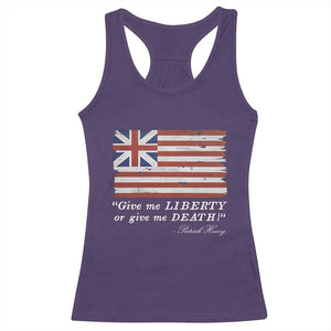 Funny Give Me Liberty Or Give Me Death Racerback Tank Top Patrick Henry Quote Grand Union Flag TS11 Purple Print Your Wear