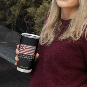 Funny Give Me Liberty Or Give Me Death Tumbler Cup Patrick Henry Quote Grand Union Flag TS11 Print Your Wear