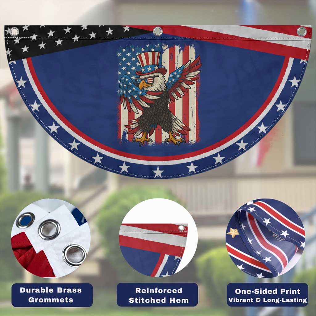 Funny Dabbing American Flag Bald Eagle 4th Of July Patriotic Fan Flag