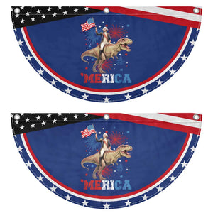 Funny George Washington Riding a Tyrannosaurus Rex 'Merica Patriotic Fan Flag American Flag