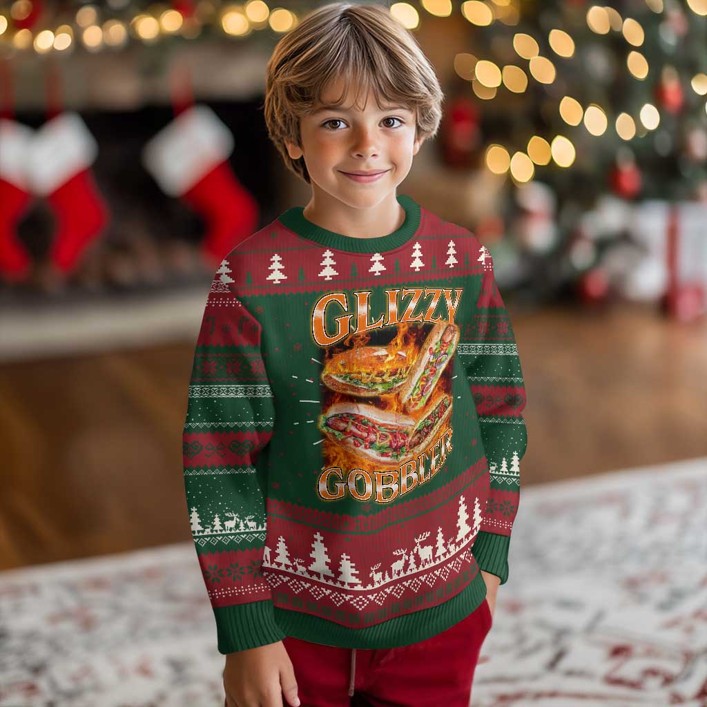Funny Glizzy Gobbler Knit Sweatshirt Glizzy Hot Dog Meme Hilarious TS11 Christmas Print Your Wear