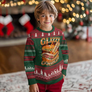 Funny Glizzy Gobbler Knit Sweatshirt Glizzy Hot Dog Meme Hilarious TS11 Christmas Print Your Wear